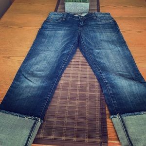 Boyfriend cropped jeans. Barely worn.